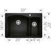 Blanco 442907 Diamond 1-1/2 Bowl Dual Mount in Coal Black