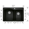 Blanco 442908 Diamond 1-3/4 Bowl Dual Mount in Coal Black