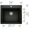 Blanco 442924 Liven Dual Mount Laundry Sink in Coal Black