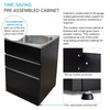 All-in-One 22-in x 22-in x 35-in Metal Undermount Laundry/Utility Sink and Cabinet in Matte Black