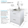 All-in-One 29-in x 25.5-in Quartz Undermount Laundry/Utility Sink and Cabinet with Faucet in Matte White