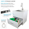 All-in-One 29-in x 25.5-in Quartz Undermount Laundry/Utility Sink and Cabinet with Faucet in Matte White
