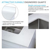 All-in-One 29-in x 25.5-in Quartz Undermount Laundry/Utility Sink and Cabinet with Faucet in Matte White