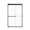 FBPT487608F-T-MB Frederick 45.75-47 in. W x 76 in. H Semi-Frameless Bypass Shower Door in Matte Black with Frosted Glass