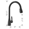 Blanco 443027 Atura Pull-Down Kitchen Faucet 1.5 GPM in Matte Black