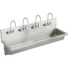 Commercial Stainless Steel Handwash Sink Package with 8 Faucet Holes in Buffed Satin