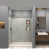 Transolid SWK603672-48V SaraMar 60-in x 36-in x 72-in Glue to Wall 3-Piece Shower Wall Trimmable Kit, Biscotti Marble Velvet