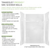 Prodigy PWKX60367224-231 60" x 36" x 96-in Glue to Wall 6-Piece Shower Wall Trimmable Kit 12" x 24" Vertical Tile, in White