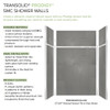 Transolid Prodigy PWKX60367224-240 60" x 36" x 96-in Glue to Wall 6-Piece Shower Wall Trimmable Kit 12" x 24" Vertical Tile, in Dark Grey