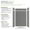 Transolid Prodigy PWKX60368412-440 60" x 36" x 96-in Glue to Wall 6-Piece Shower Wall Trimmable Kit Herringbone Tile, in Dark Grey
