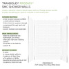 Transolid Prodigy PWK603696-131 60" x 36" x 96" Glue to Wall 3-Piece Shower Wall Trimmable Kit 3" x 8" Subway Tile, in White