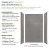 Transolid Prodigy PWK603696-240 60" x 36" x 96" Glue to Wall 3-Piece Shower Wall Trimmable Kit 12" x 24" Vertical Tile, in Dark Grey