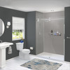 Transolid Prodigy PWK603696-240 60" x 36" x 96" Glue to Wall 3-Piece Shower Wall Trimmable Kit 12" x 24" Vertical Tile, in Dark Grey