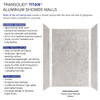 Transolid TWK603696-KI58G Titan 64-in x 39-in x 96-in Shower Wall Trimmable Kit, Caesar Grey