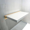 Transolid PPS1420UP-01CB 14-in x 20-in Flip Up Shower Seat, White and Champagne Bronze