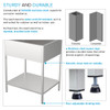 Transolid EWS-2822S 28-in W x 22.1-in D x 35.2-in H Stainless Steel Laundry Sink and Wash Stand, Brushed Stainless