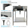 Transolid EWS-2822S 28-in W x 22.1-in D x 35.2-in H Stainless Steel Laundry Sink and Wash Stand, Brushed Stainless