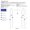 Transolid TWK483696-KI82H Titan 48-in x 39-in x 96-in Shower Wall Trimmable Kit, Sahara (Honed)