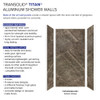 Transolid TWK483696-KI82H Titan 48-in x 39-in x 96-in Shower Wall Trimmable Kit, Sahara (Honed)