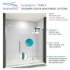 Transolid EHTF645287610C-T-CB Elizabeth 64.5-in W x 76-in H Hinged Shower Door in Champagne Bronze with Clear Glass