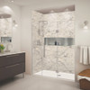 Transolid EHTF69277610C-BK-BS Elizabeth 69-in W x 76-in H Hinged Shower Door in Brushed Stainless with Clear Glass