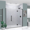 EHTF755277610C-BK-MB Elizabeth 75.5-in W x 76-in H Hinged Shower Door in Matte Black with Clear Glass