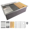 Transolid KWSST302210-ML2 30-in X 22-in X 10-in 18-Gauge Drop-in Stainless Steel Kitchen Workstation Sink with ML2 Faucet Holes