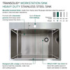 Transolid KWSST302210-3 30-in X 22-in X 10-in 18-Gauge Drop-in Stainless Steel Kitchen Workstation Sink with 3 Faucet Holes