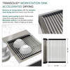 Transolid KWSST322210-ML2 32-in X 22-in X 10-in 18-Gauge Drop-in Stainless Steel Kitchen Workstation Sink with ML2 Faucet Holes