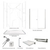 Transolid TWWCSK603296-KI01GBS Titan 60-in x 32-in x 96-in Walk-In Shower Kit with End Drain, White Caruso, Brushed Stainless
