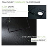 Transolid TWWCSK603296-KI03GBS Titan 60-in x 32-in x 96-in Walk-In Shower Kit with End Drain, Black Caruso, Brushed Stainless