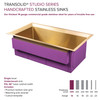 Transolid PUSS331911SB Studio 33-in x 19-in x 11-in 14 Gauge Super Single Bowl Undermount Stainless Steel Kitchen Sink With SinkPocket™, Bottom Sink Grid, And Flip-Top Sink Strainer, Satin Brass