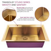 Transolid PUSS331911SB Studio 33-in x 19-in x 11-in 14 Gauge Super Single Bowl Undermount Stainless Steel Kitchen Sink With SinkPocket™, Bottom Sink Grid, And Flip-Top Sink Strainer, Satin Brass