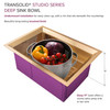 Transolid PUSB261911SB Studio 26-in x 19-in x 11-in 14 Gauge Single Bowl Undermount Stainless Steel Kitchen Sink With SinkPocket™, Bottom Sink Grid, And Flip-Top Sink Strainer, Satin Brass