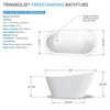 Transolid KF-AFTA5931-G31MB Aaliyah 59-in x 31-in x 28-in Freestanding Acrylic Bathtub Kit With End Drain, Bath Pillow And Matte Black Tub Filler, White (Gloss)