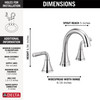 3533LF-MPU Kayra Two Handle Widespread Bathroom Faucet, Chrome