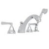 Rohl A1904LMAPC 4-Hole Deck Mount Tub Filler with Metal Lever Handshower in Polished Chrome
