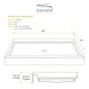60 x 34 Single Threshold Shower Base with Center Drain in White