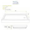 60 x 30 Single Threshold Shower Base with Right Drain in White