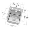 15-in x 17-in x 10-in 16 Gauge Single Bowl, Stainless Steel Kitchen Sink, Micro Edge Dual Mount Installation, with 1 Hole
