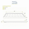 Transolid Linear 60" x 36" Single Threshold Left Hand Concealed End Drain Shower Base In Grey