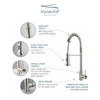 Transolid T3640-LS Cuisine Pro Pull-Out Kitchen Faucet, Luxe Stainless