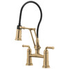 1.8 GPM Articulating Bridge Faucet in Luxe Gold Finish 1.8 GPM Articulating Bridge Faucet in Luxe Gold Finish