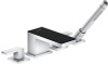 4-Hole Roman Tub Set Trim with Handshower in Chrome/Black Glass 4-Hole Roman Tub Set Trim with Handshower in Chrome/Black Glass
