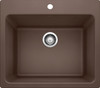 Blanco KFA-401922 22-in X 25-in Liven Granite Laundry Sink with Pull-Down Faucet, Basket, and Strainer in Cafe Brown