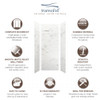 Transolid SWK363696-47V SaraMar 36-in x 36-in x 96-in Glue to Wall 3-Piece Shower Wall Trimmable Kit, White Venito Velvet