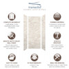 Transolid SWK363696-48V SaraMar 36-in x 36-in x 96-in Glue to Wall 3-Piece Shower Wall Trimmable Kit, Biscotti Marble Velvet
