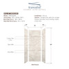 Transolid SWK363696-48V SaraMar 36-in x 36-in x 96-in Glue to Wall 3-Piece Shower Wall Trimmable Kit, Biscotti Marble Velvet