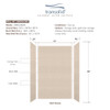 Transolid SWK603696-28V SaraMar 60-in x 36-in x 96-in Glue to Wall 3-Piece Shower Wall Trimmable Kit, Cashew Velvet