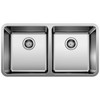 Undermount Formera Equal Double Sink Kit including Pull-Down Faucet with 1.5 gpm and Decorative Basket Strainer